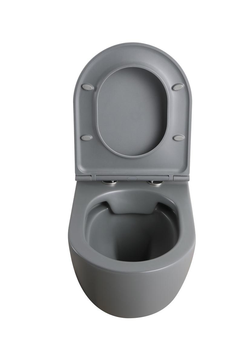 Унитаз подвесной MIXXUS Premium TOPPER-0303-R безобедочный 495x370 мм Графит (OL-MP6657) - фото 6