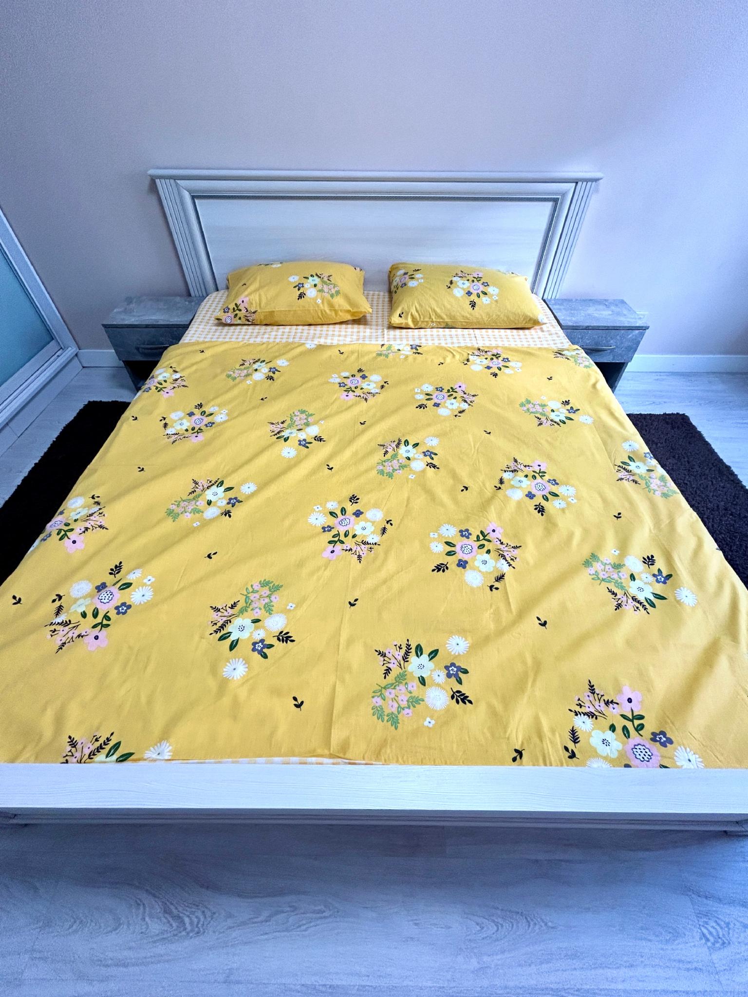 Комплект постільної білизни Сонячний букет сімейний ранфорс 200х220 см (R-H77/WP/С)