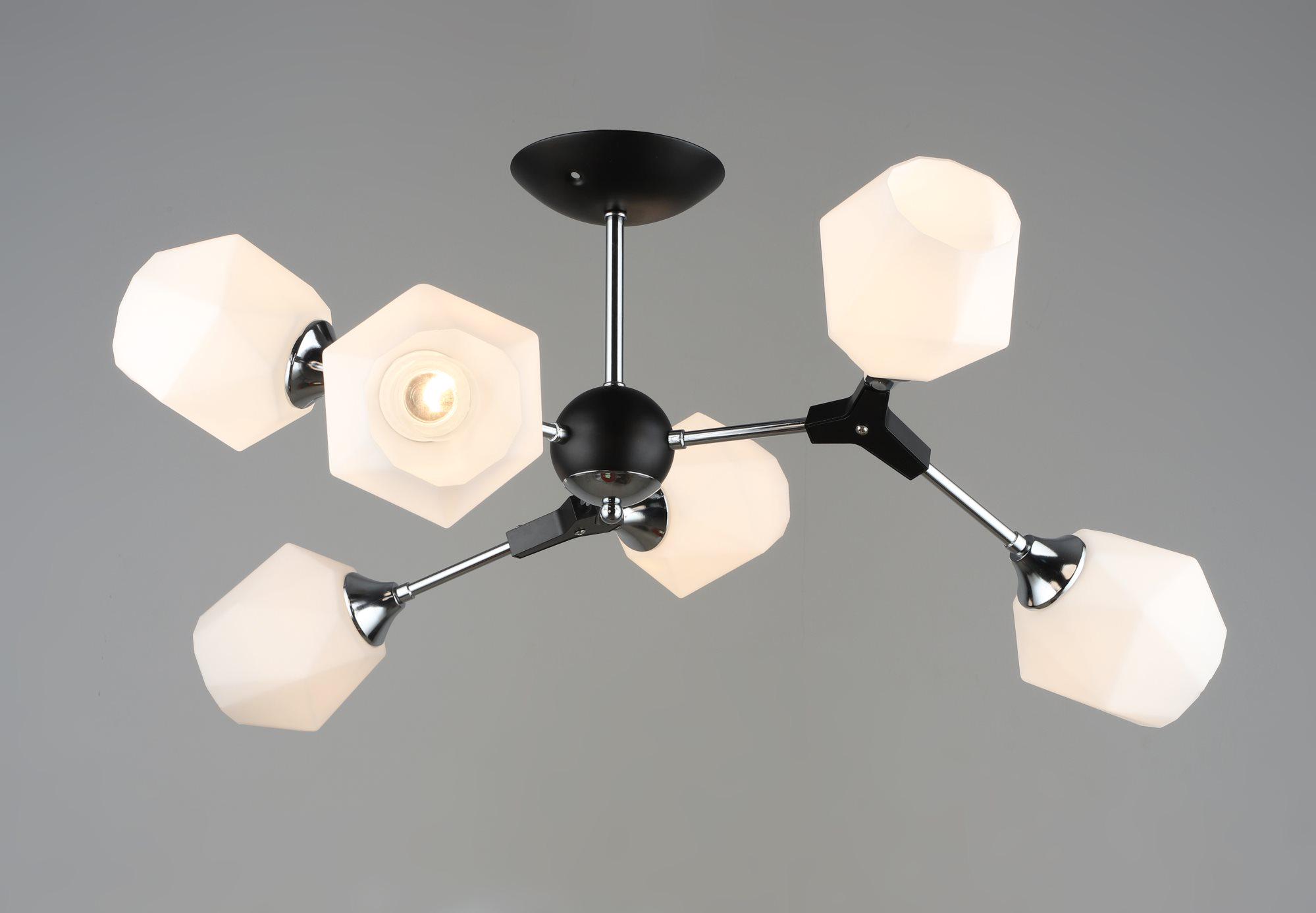 Люстра потолочная Sirius B N6094/6 BK+CR на 6 плафонов