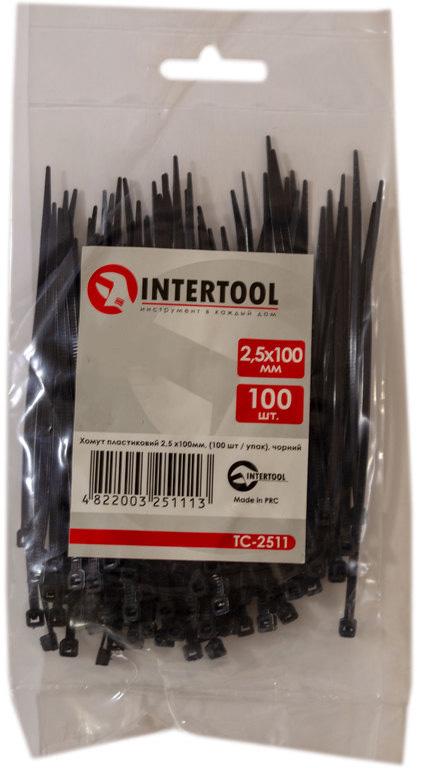 Хомут пластиковий Intertool 2,5 x100 мм 100 шт. Чорний (000028411)