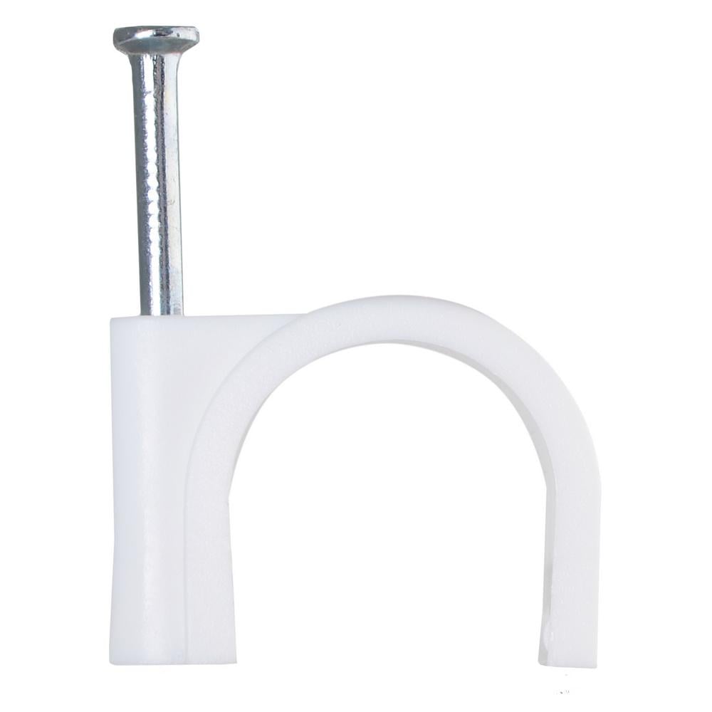 Скобы пластиковые для круглого кабеля 6 мм 50 шт. Белый (88161m)