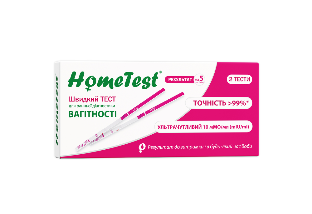 Тест-полоска на беременность HomeTest №2 (COM04836)