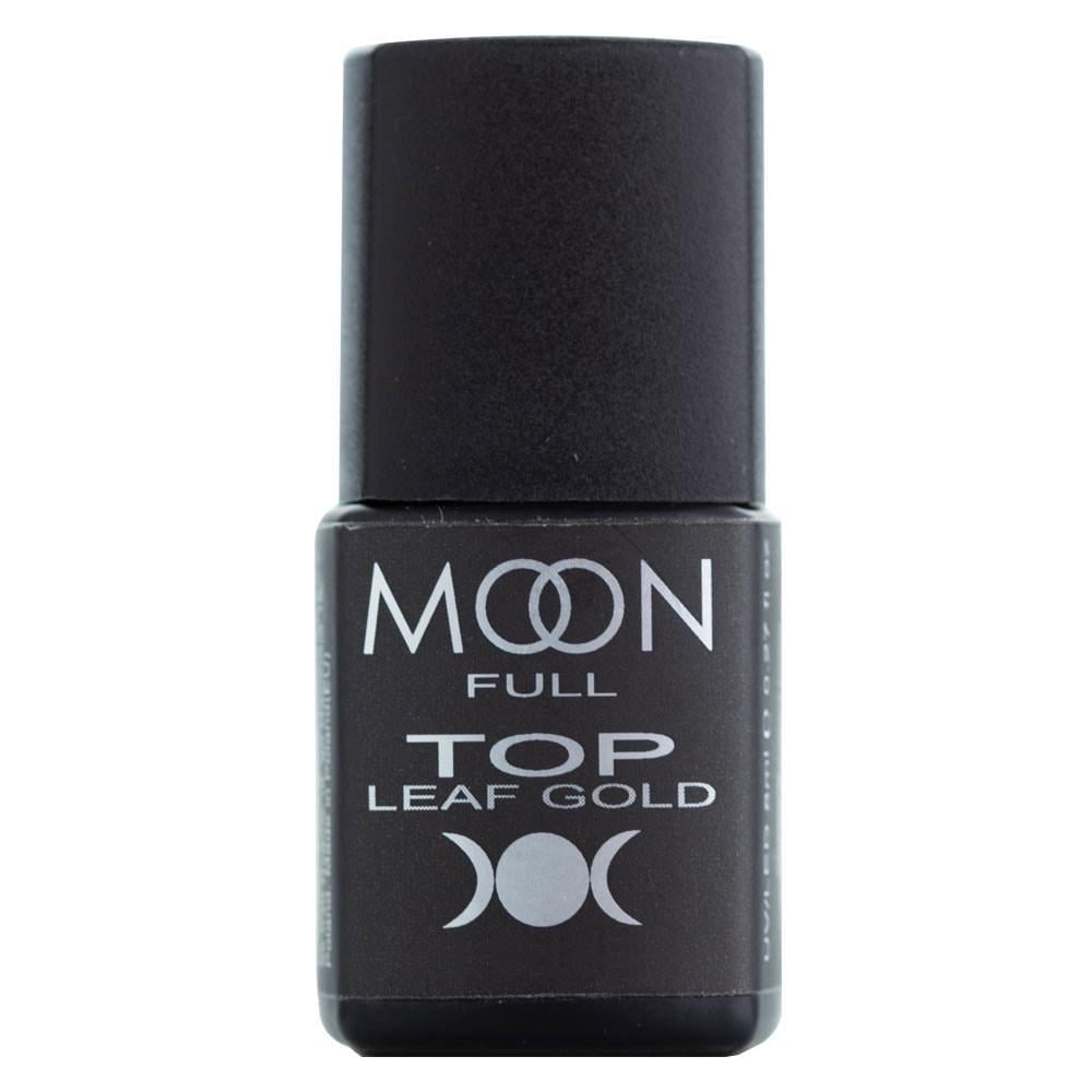 Топ для гель-лака с поталью Moon Full Top Leaf Gold без липкого слоя 8 мл