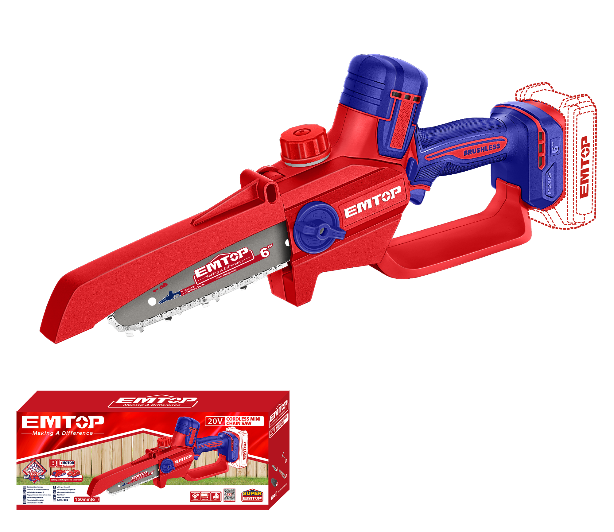 Минипила аккумуляторная EMTOP ELGA2066 без АКБ и ЗП