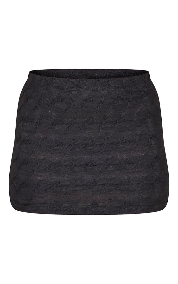 Міні-спідниця PrettyLittleThing текстурна XXL Чорний