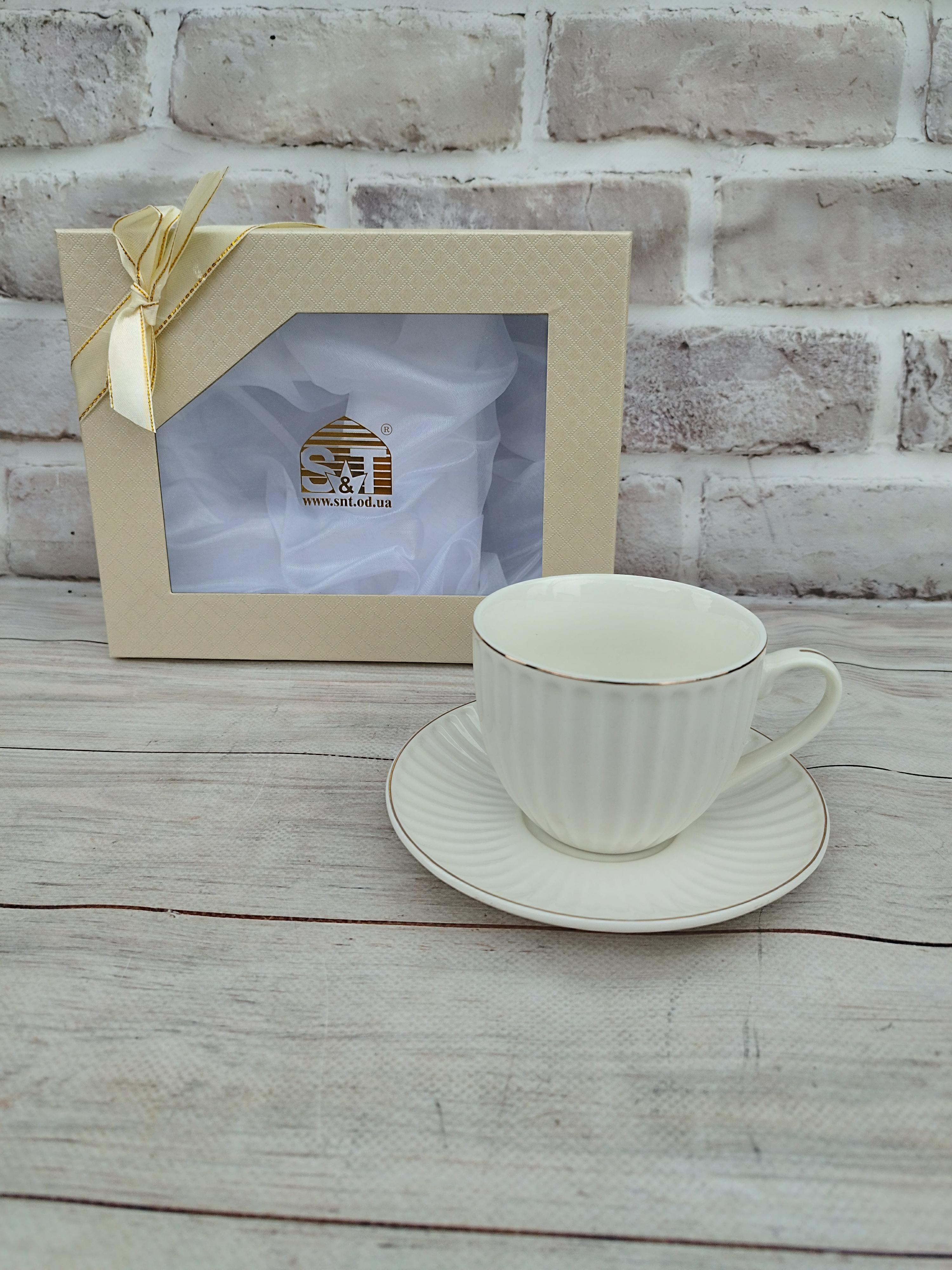 Чашка с блюдцем SNT Франческа фарфоровая 250 мл Белый (23194-00)