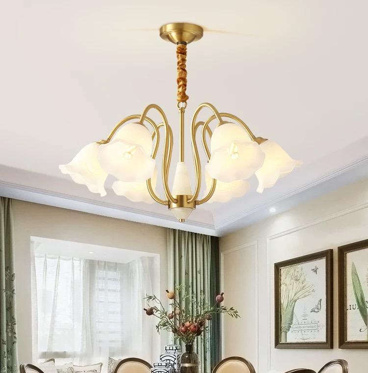 Люстра потолочная LED 5029 6 плафонов Золотистый (7187911)