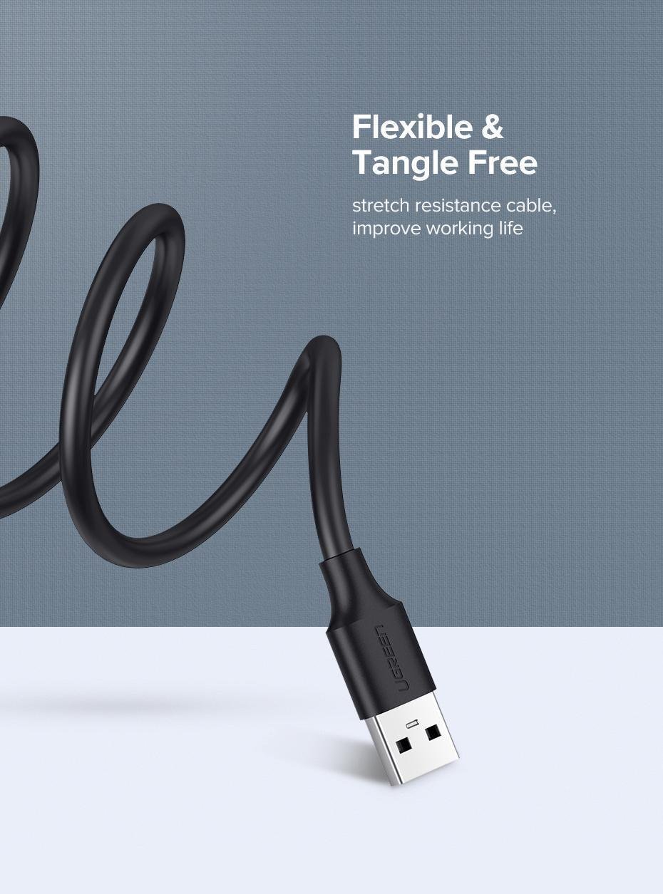 Кабель UGREEN USB 2.0 480 Мбит/с USB-A папа на USB-A мама 3 м Черный (10317) - фото 7