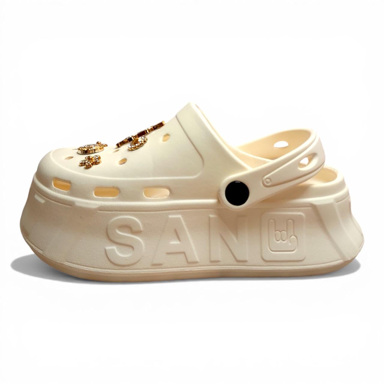 Сабо женские Progres на платформе с джибитсами р. 37 23,5-23,7 см Шампань (33798692)