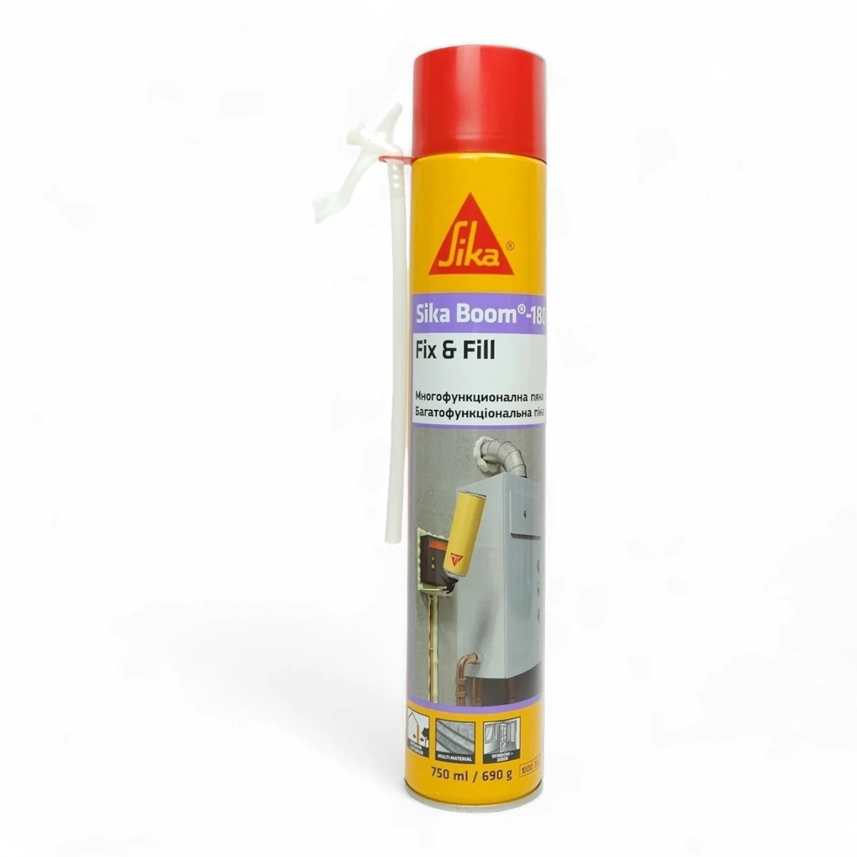 Піна монтажна універсальна саморозширююча Sika Sika Boom-180 з адаптером-трубкою балон 750 мл