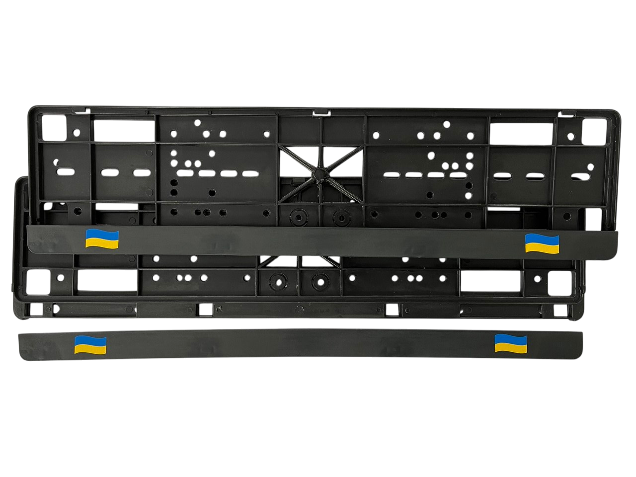 Рамка номерного знака с защелками Книжка пара Желто-голубой (17739)