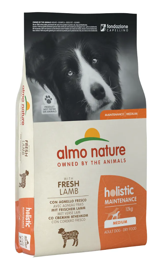 Корм для собак сухий Almo Nature Holistic зі свіжим ягням 12 кг