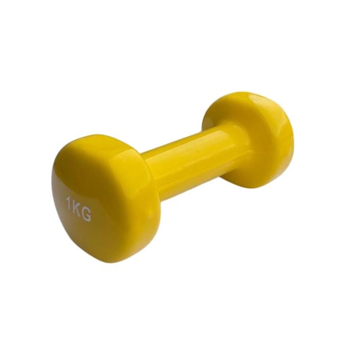 Гантель для фитнеса Generation Fitness FF51D3B с виниловым покрытием 1 кг Желтый (FF51D3B-1kg yellow) - фото 1