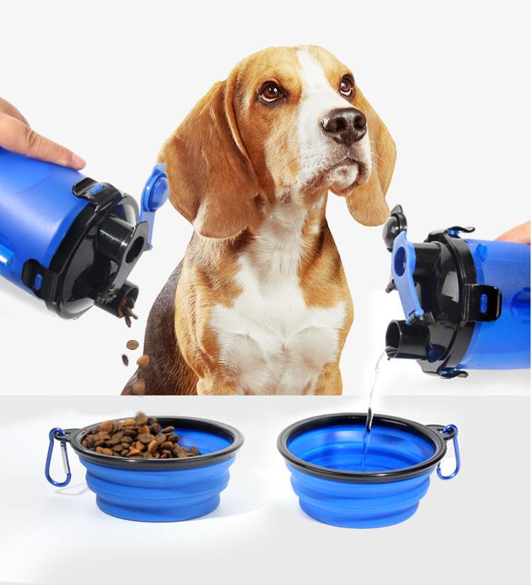 Бутылка для корма и воды 2в1 переносная для собак Синий (1М1120) - фото 6 Бутылка для корма и воды 2в1 переносная для собак Синий (1М1120) - фото 6
