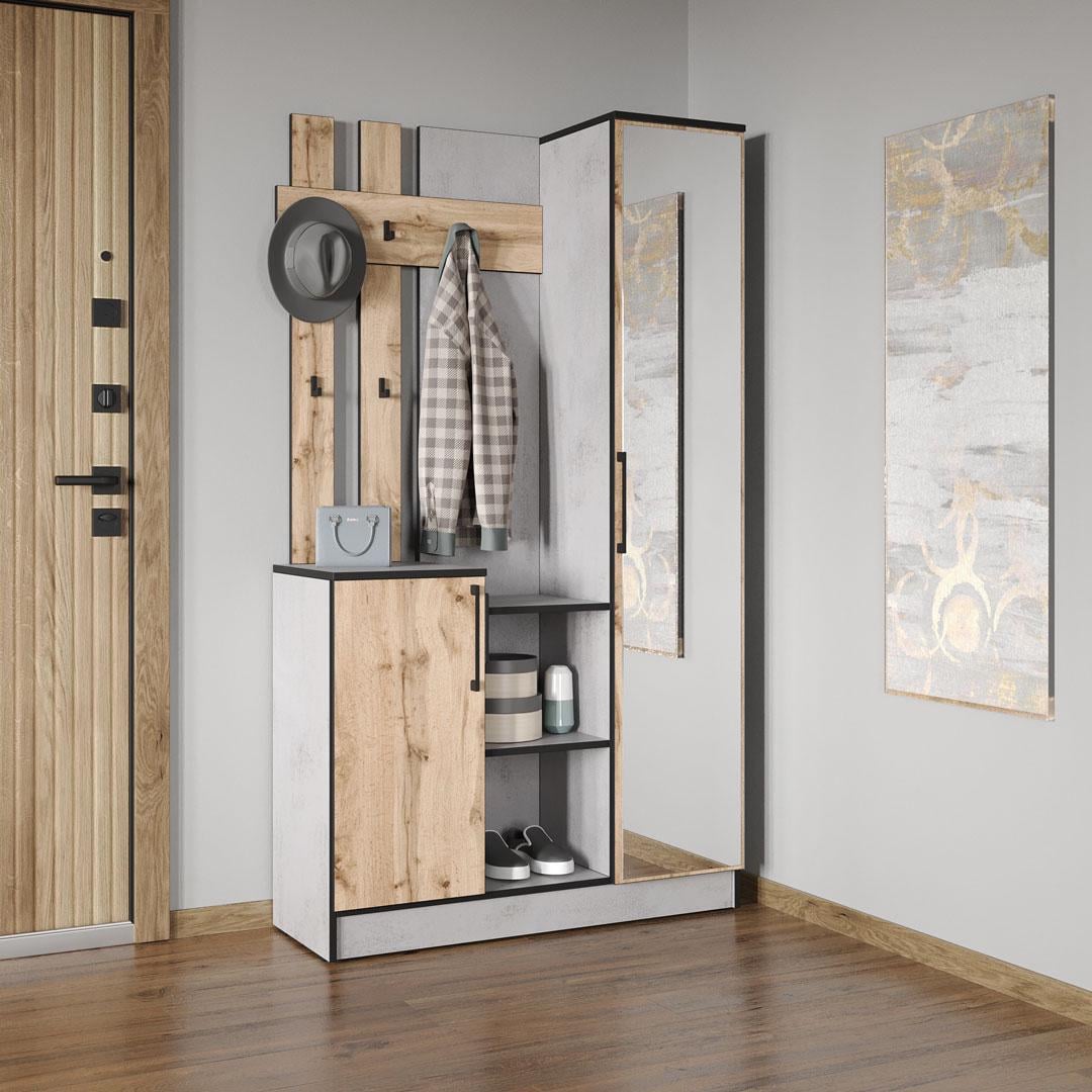 Передпокій Moreli Корнелія FKO-0004 1002x1800x372 мм Бетон Тефра/Дуб Аппалачі