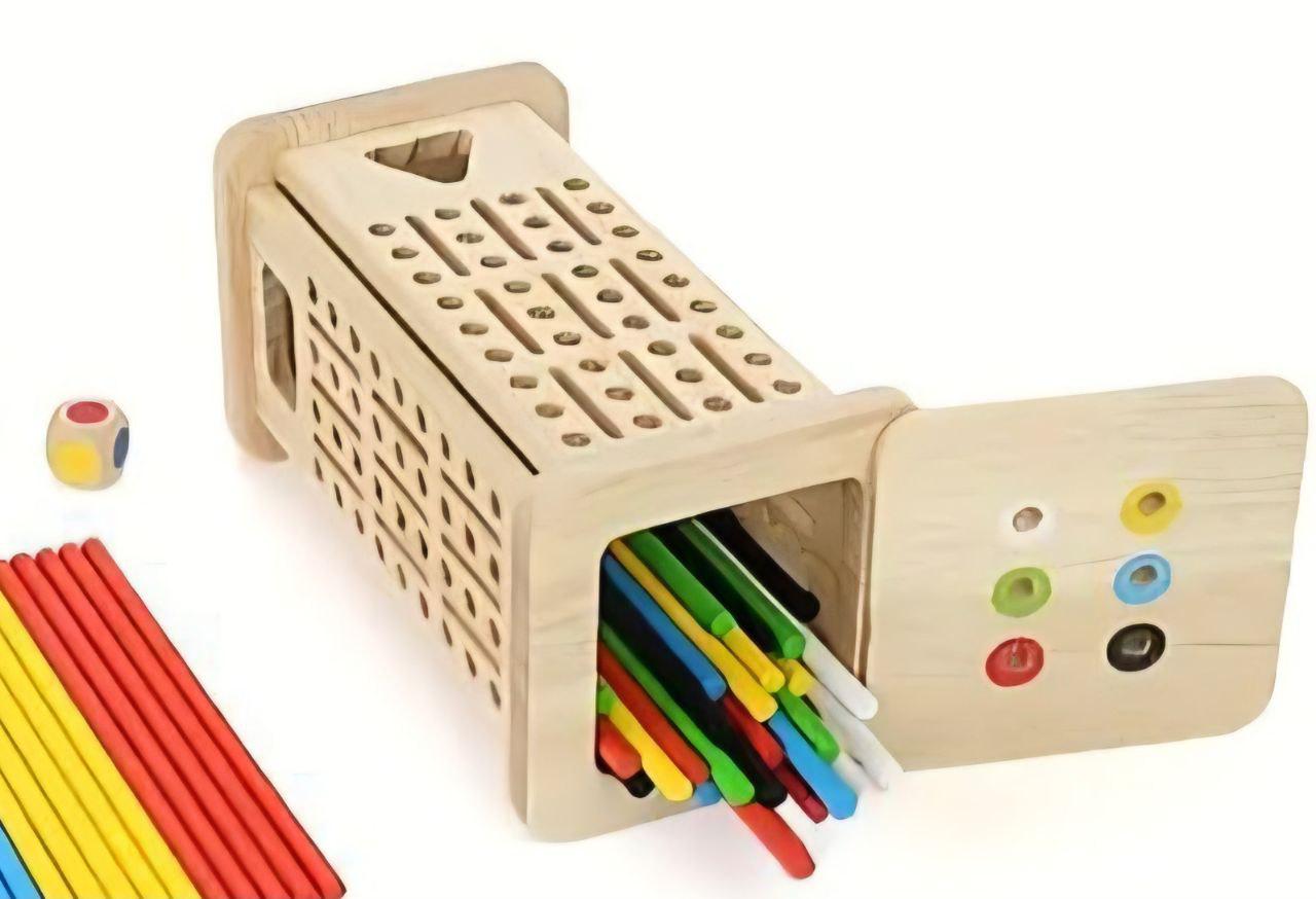Настольная игра логическая из дерева Учим цвета и моторику с палочками и кубиком от 3 лет (826) - фото 4 Настольная игра логическая из дерева Учим цвета и моторику с палочками и кубиком от 3 лет (826) - фото 4