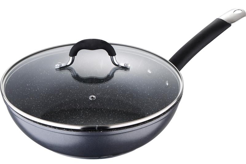 Вок-сковорода Bergner Master Pro Home Edition Ø 28 см индукционная с крышкой (BGMP-3289-BK)