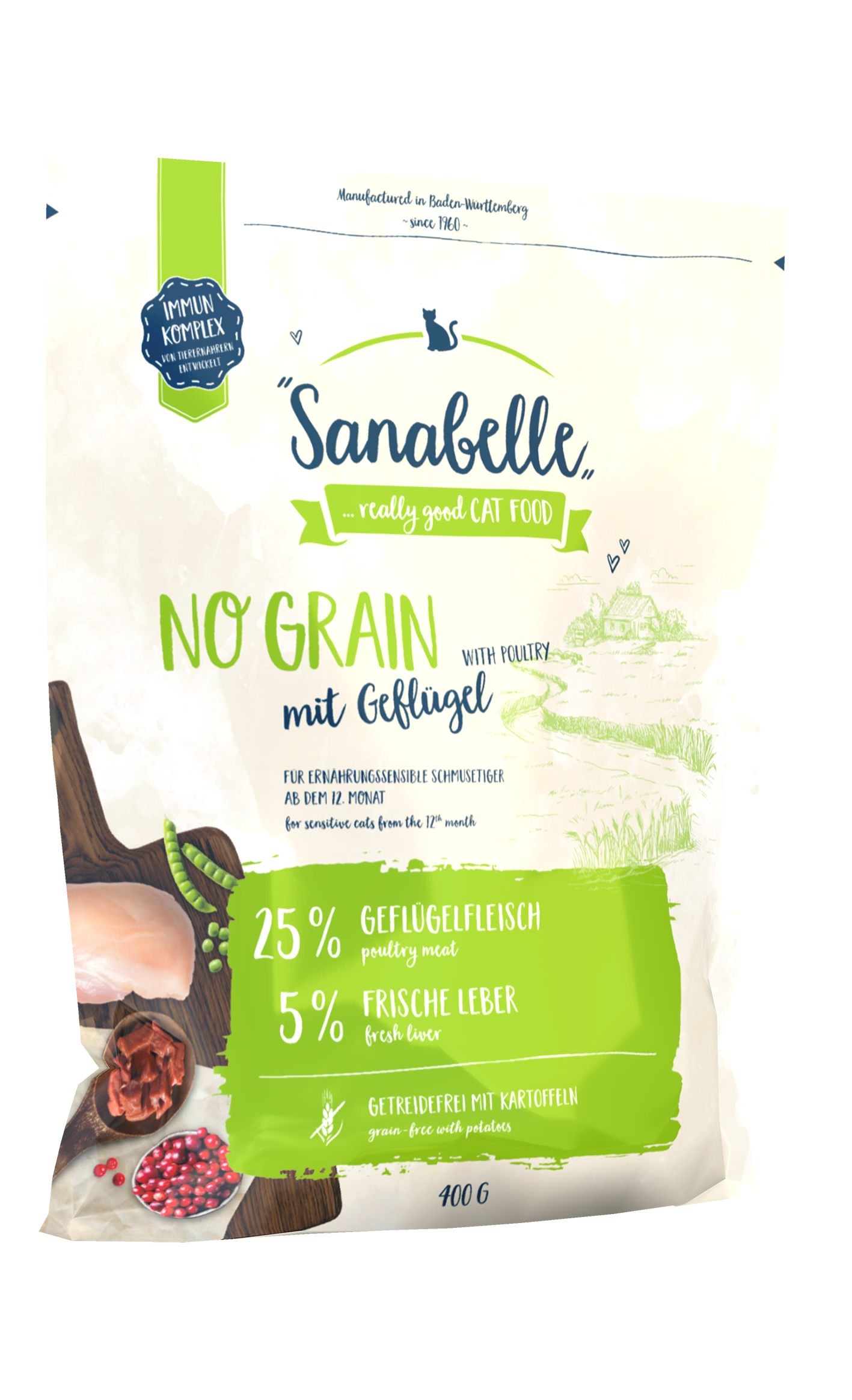 Корм сухий Sanabelle No Grain with Poultry Meat беззерновой з птицею 0,400 кг - фото 1