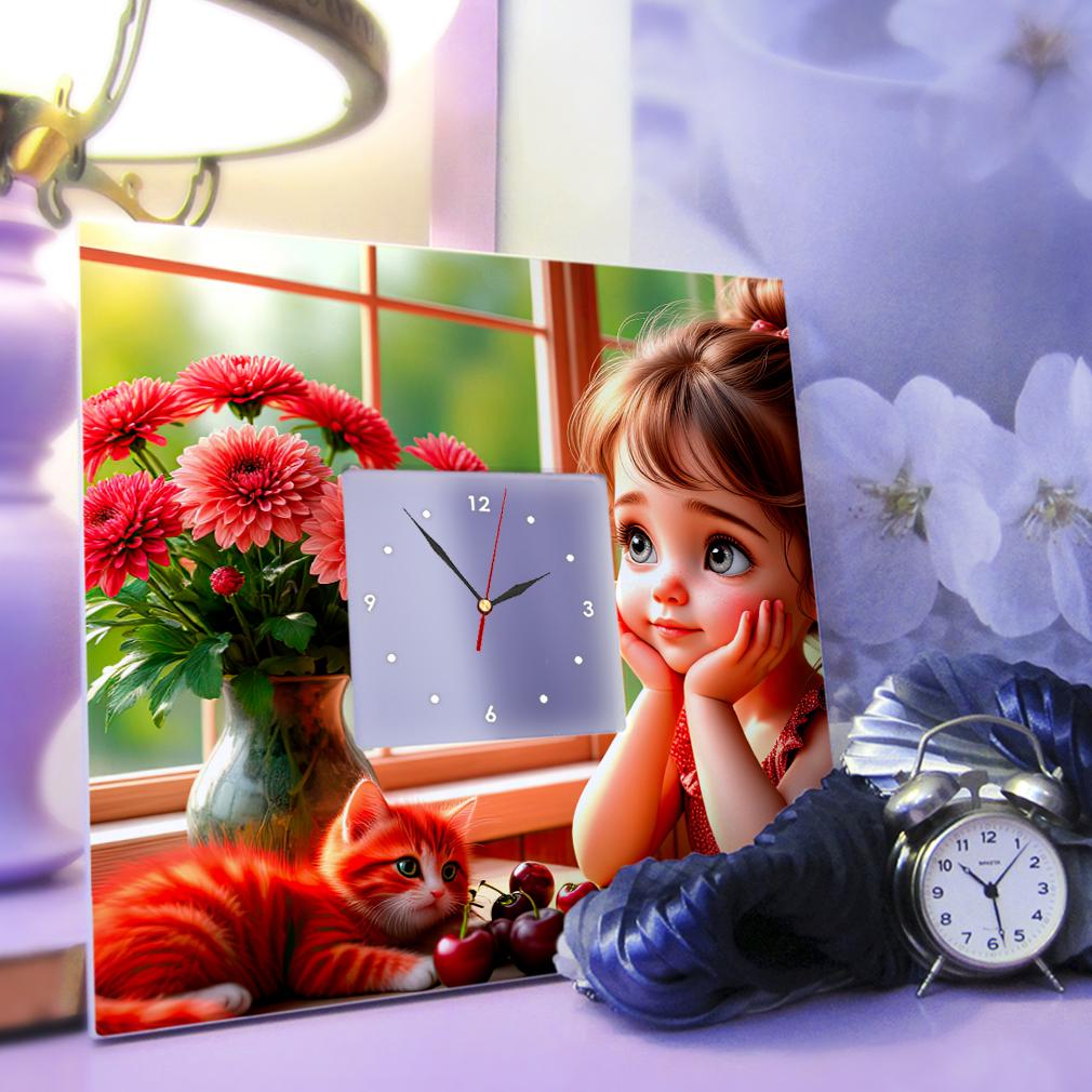 Часы Девочка и лето 260x260 мм (C04659) - фото 3 Часы Девочка и лето 260x260 мм (C04659) - фото 3