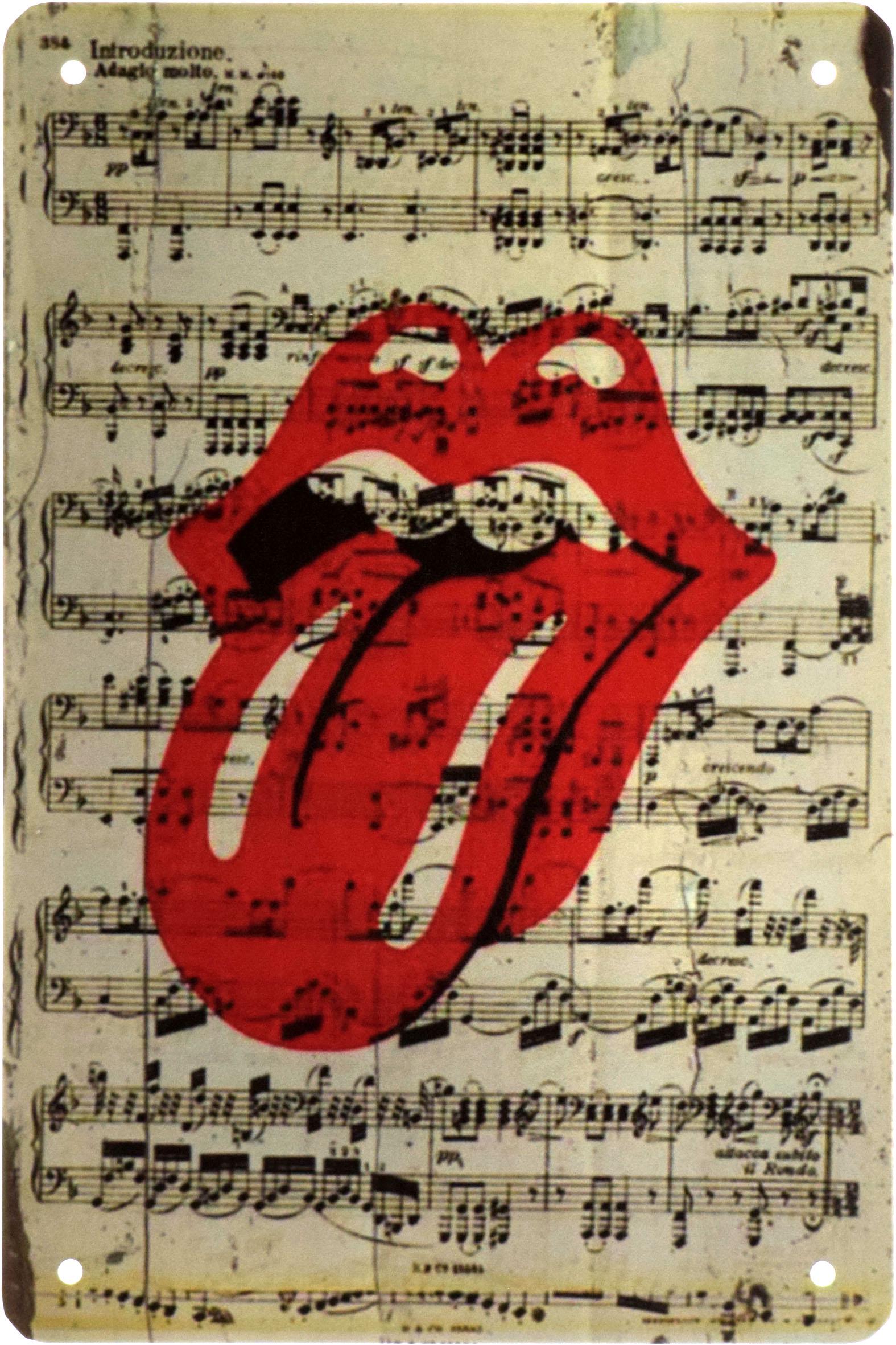 Табличка металлическая The Rolling Stones Ноты 20x30 см Табличка металлическая The Rolling Stones Ноты 20x30 см