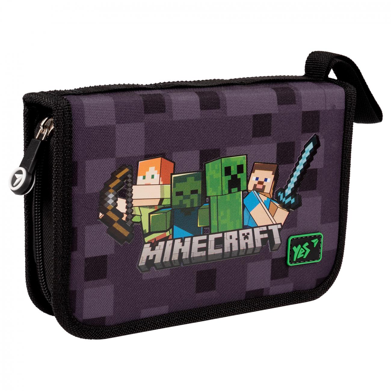 Пенал твердый Yes Minecraft HP-04 одинарный с двумя клапанами