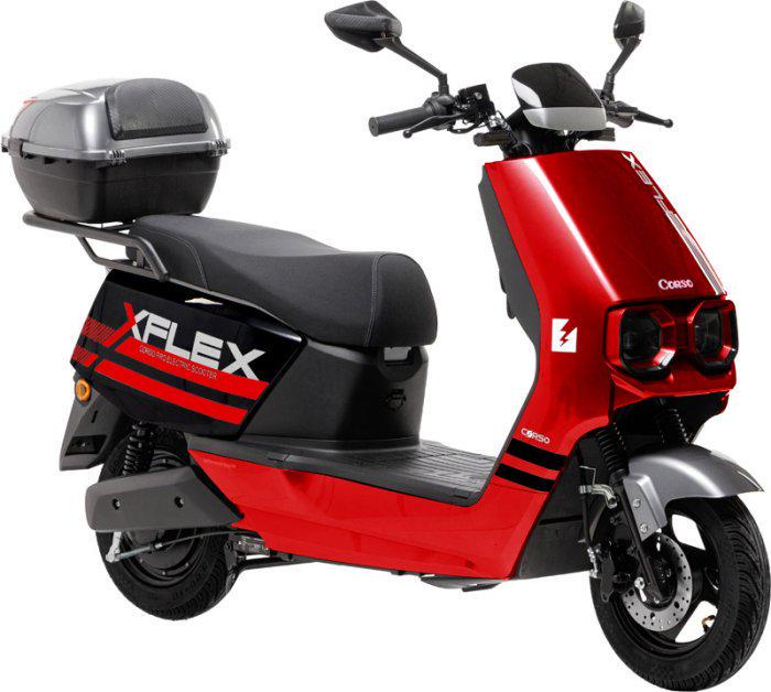 Электроскутер двухместный Corso FLEX 1800W 72V/35Ah Красный