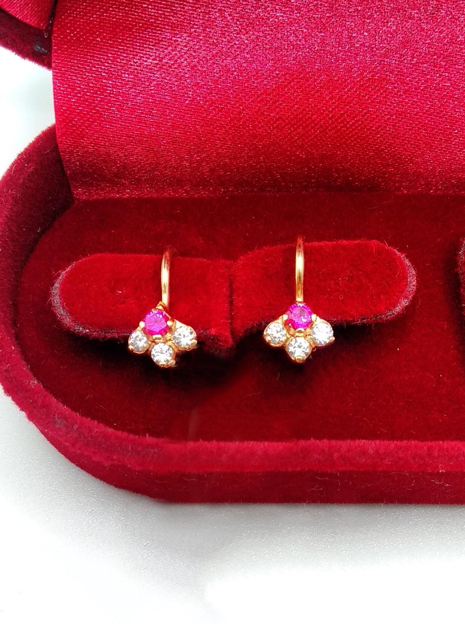 Серьги золото петельки детские 585° 1,15 г (1202001)