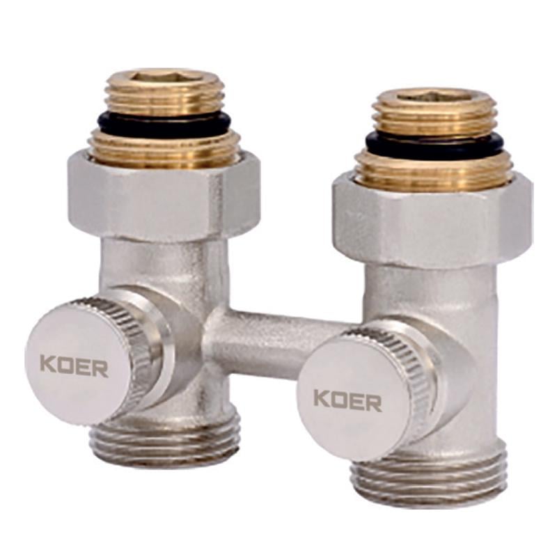 Узел нижнего подключения радиатора прямой KOER KR.1131 3/4"x3/4" с американкой (KR2815)
