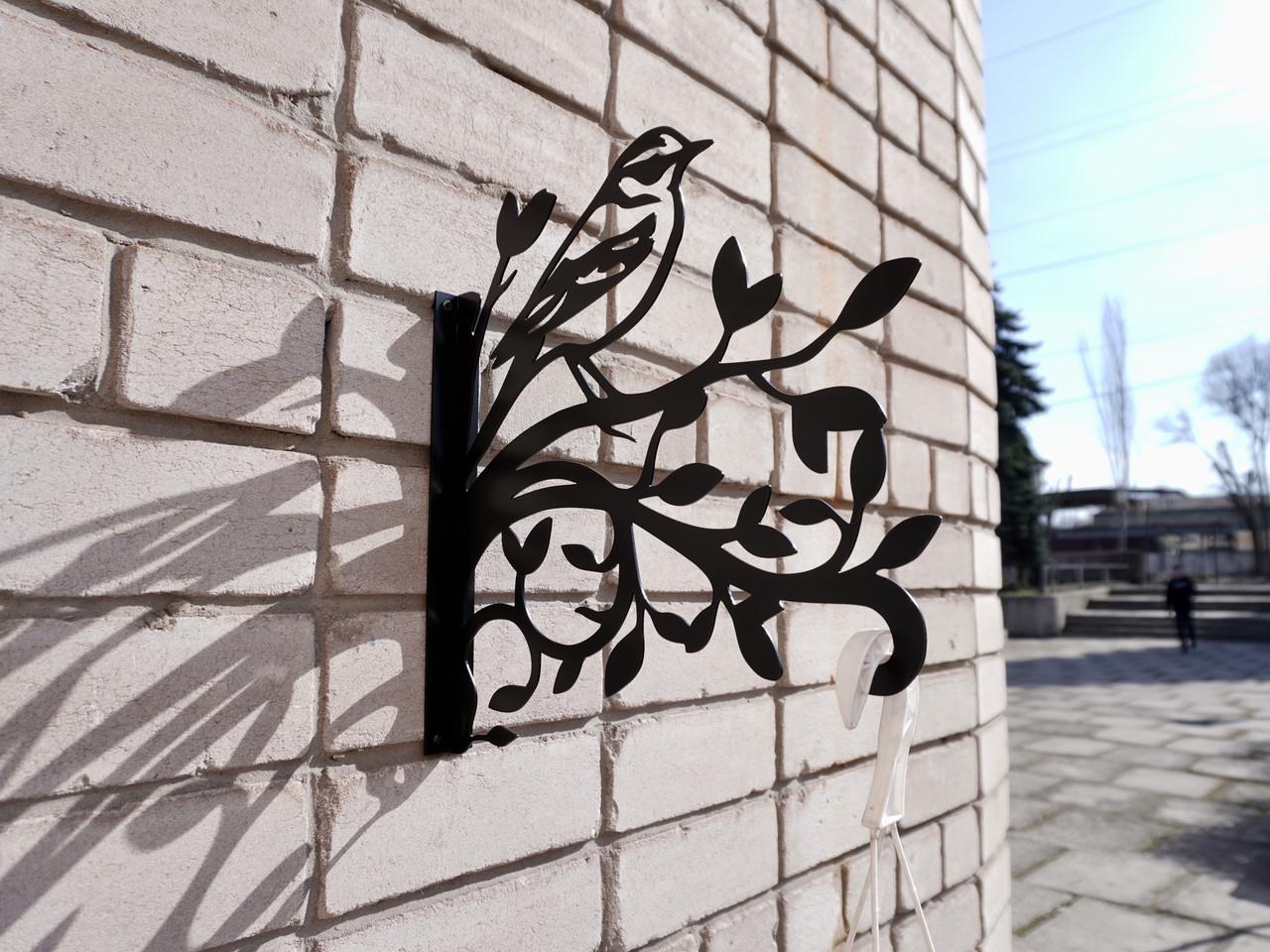 Кронштейн Воробей для кашпо с цветами метал Черный (М007) - фото 7 Кронштейн Воробей для кашпо с цветами метал Черный (М007) - фото 7