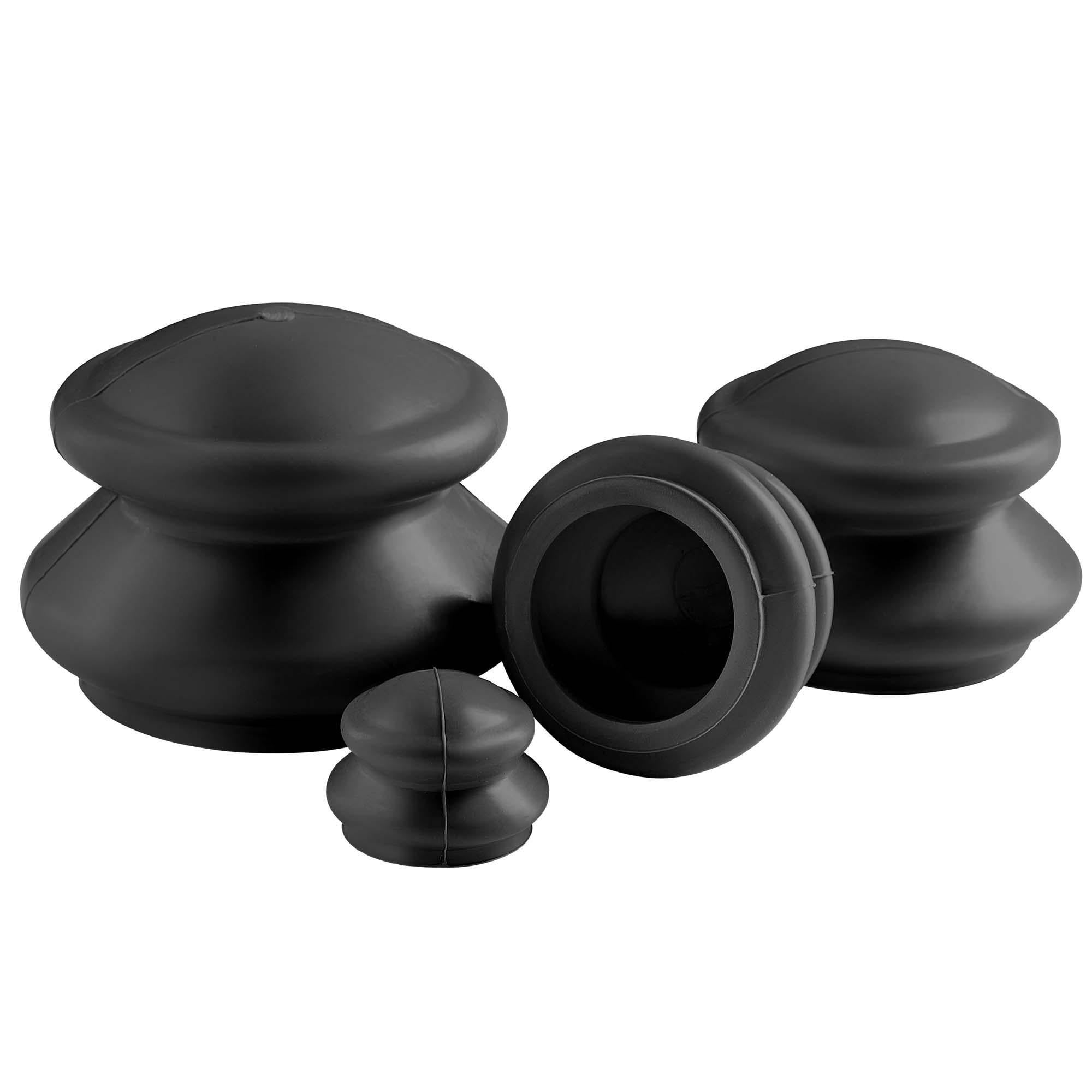 Банки вакуумные массажные 4FIZJO для тела атницелюлитные 4 шт. Black (P-5907739314918)