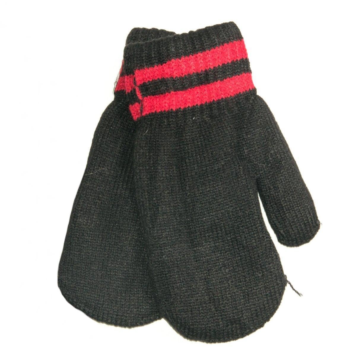 Варежки для мальчика на 7-10 лет №18-5-52 Черный с красным (DR010106)