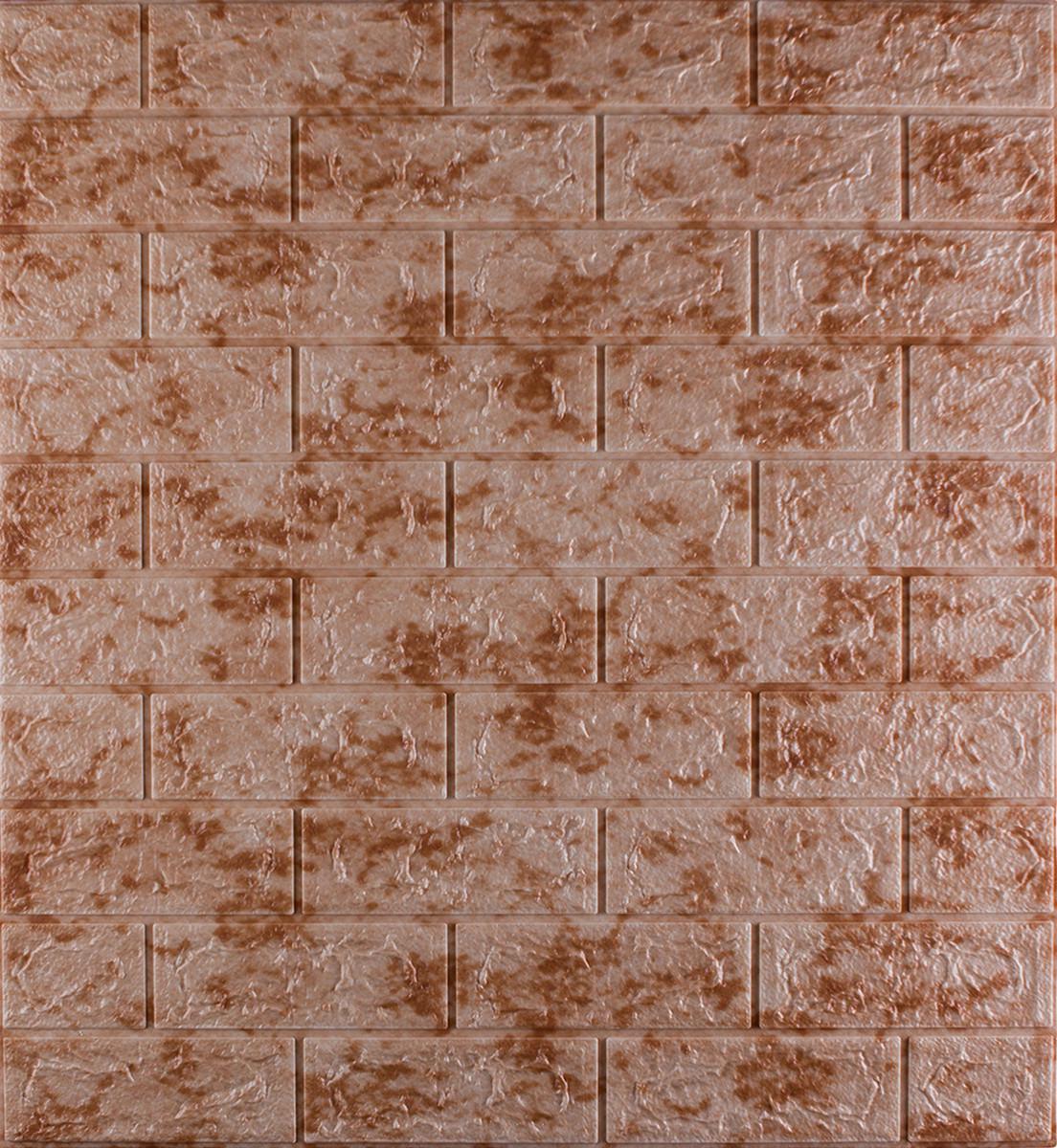 Панель самоклеящаяся 3D Loft звукоизоляционная под кирпич 700x770x5 мм мрамор Красный