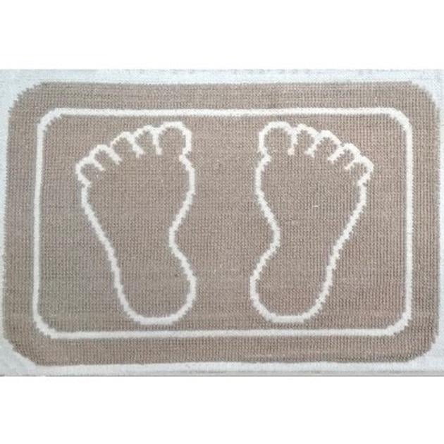 Килимок для ваної кімнати Besser KM-36620 протиковзкий з бавовни 50х80 см Бежевий (150-84-36620.2)