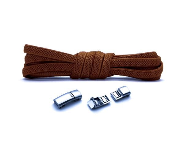 Шнурки еластичні з магнітними защіпками без зав'язок 1 м Темно-коричневий - фото 1 Шнурки еластичні з магнітними защіпками без зав'язок 1 м Темно-коричневий - фото 1