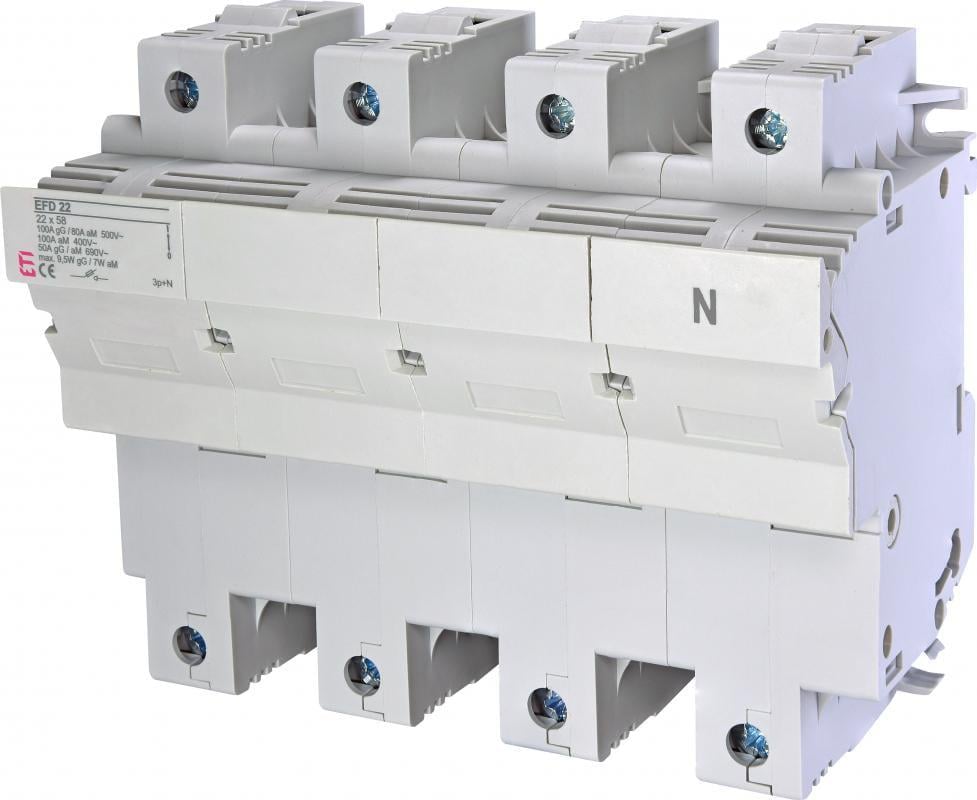 Тримач запобіжника ETI EFD 22 3P+N 100A 690W 22x58 мм (2570005)
