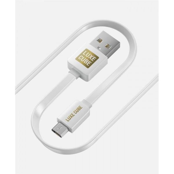 Кабель Luxe Cube Flat USB-microUSB 1м White (2231252967010) - фото 2