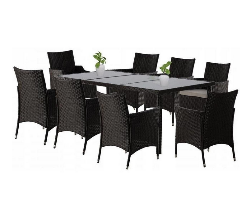 Комплект садовой мебели Garden Line ABI3654 из техноротанга стол 196х98х73 см и 8 кресел Коричневый Комплект садовой мебели Garden Line ABI3654 из техноротанга стол 196х98х73 см и 8 кресел Коричневый