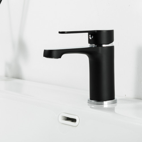 Смеситель для умывальника Frap F1042 Черный/Хром (1033663) - фото 3