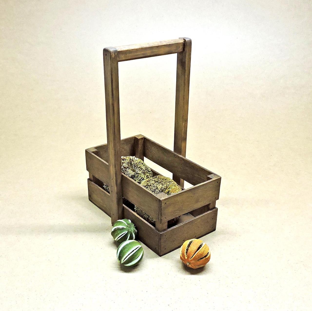 Корзинка подарочная из дерева Шелли 15х26 см Капучино (ПДК-0022209)