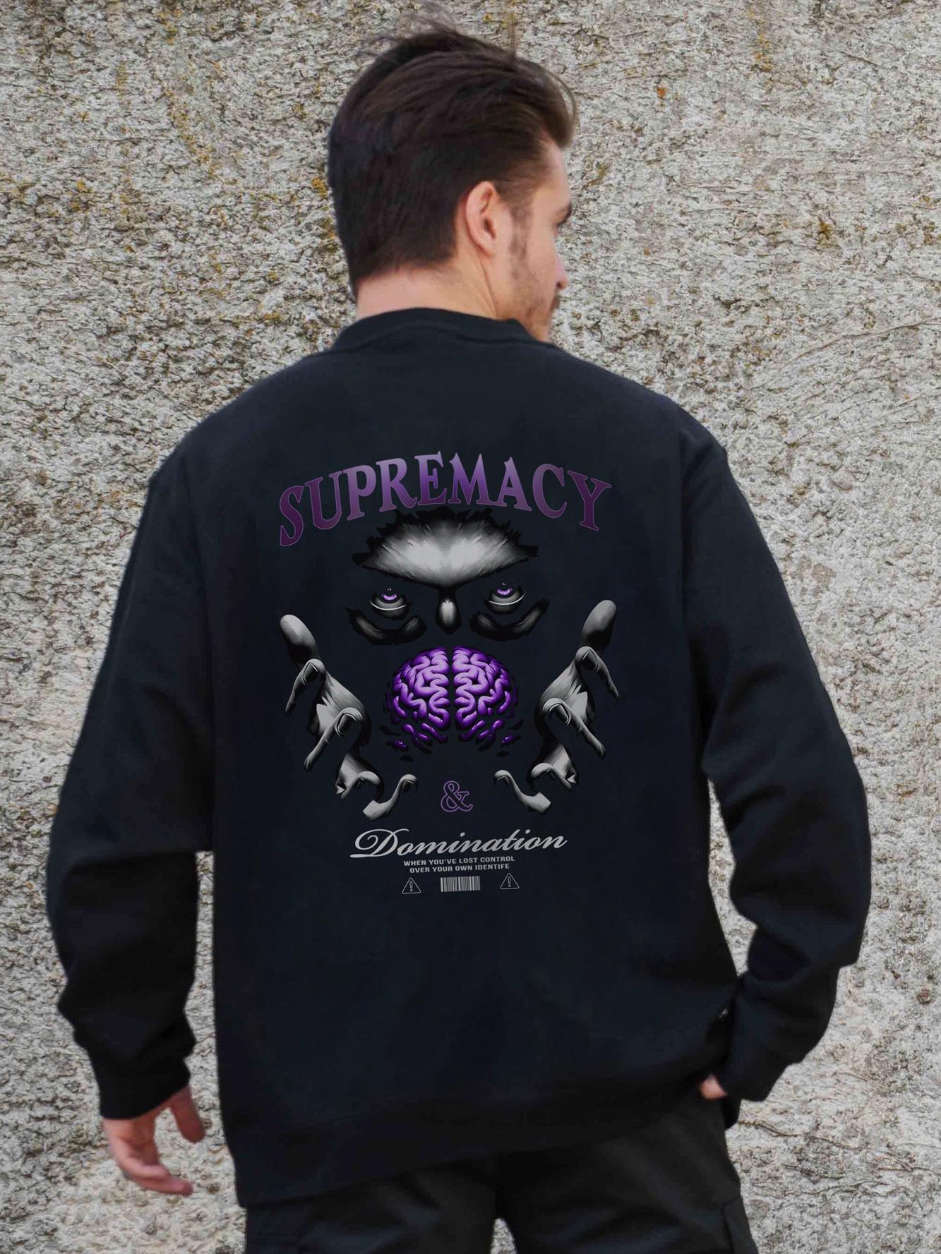 Світшот оверсайз з принтом Without Supermacy L/XL Black (L/XL8055660)