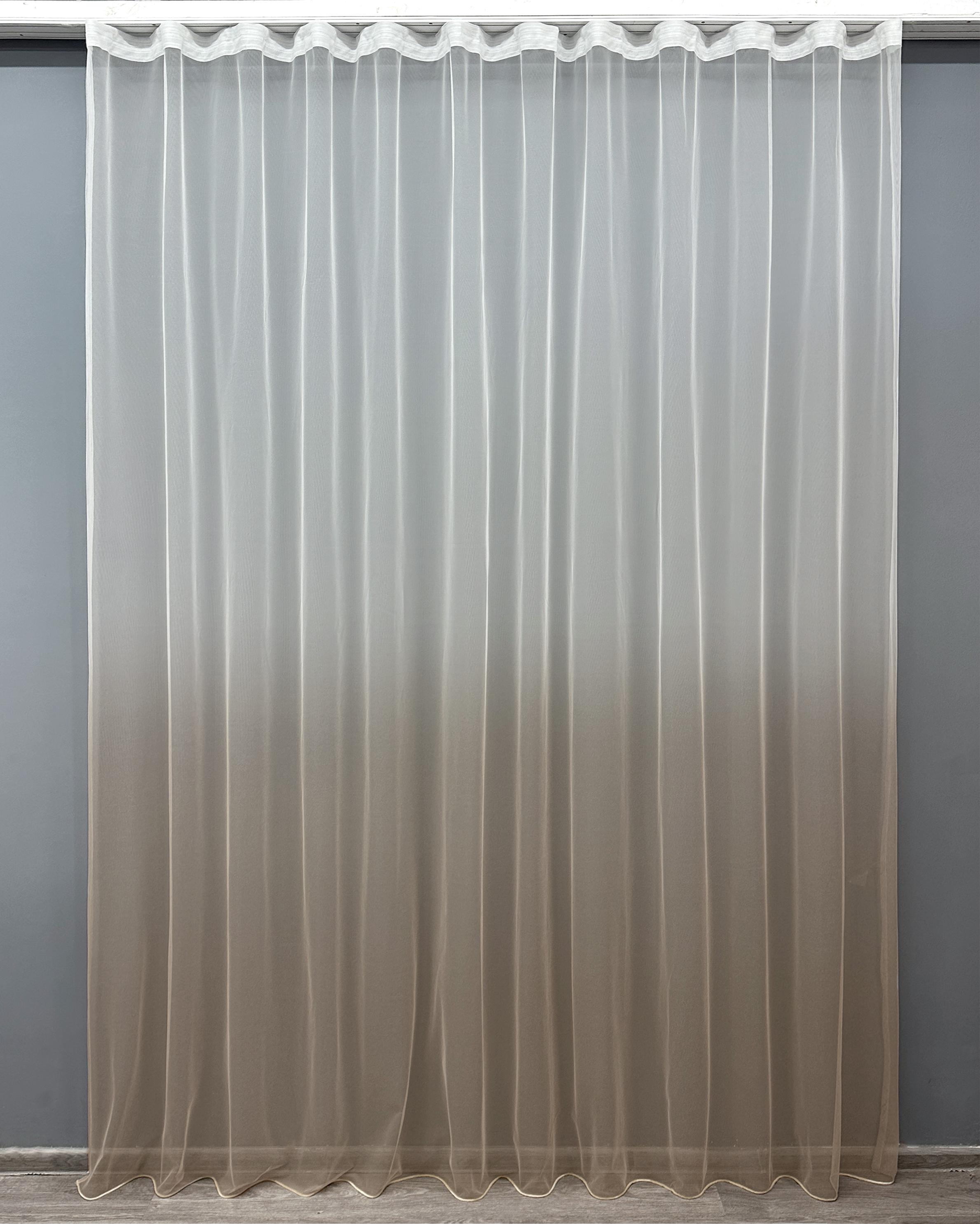 Тюль VR-Textil 1650т Грек-сетка омбре 300х270 см Какао (42-0626)