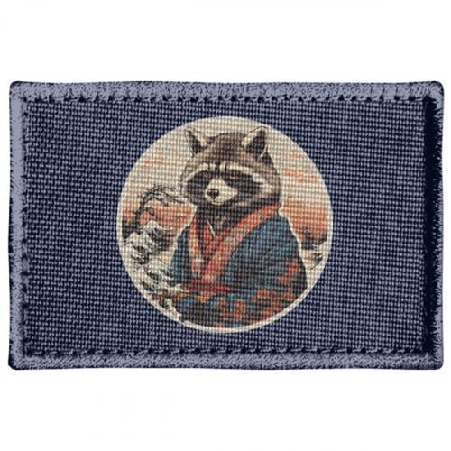 Шеврон прямоугольный Енот Самурай (18188958-8-196978)