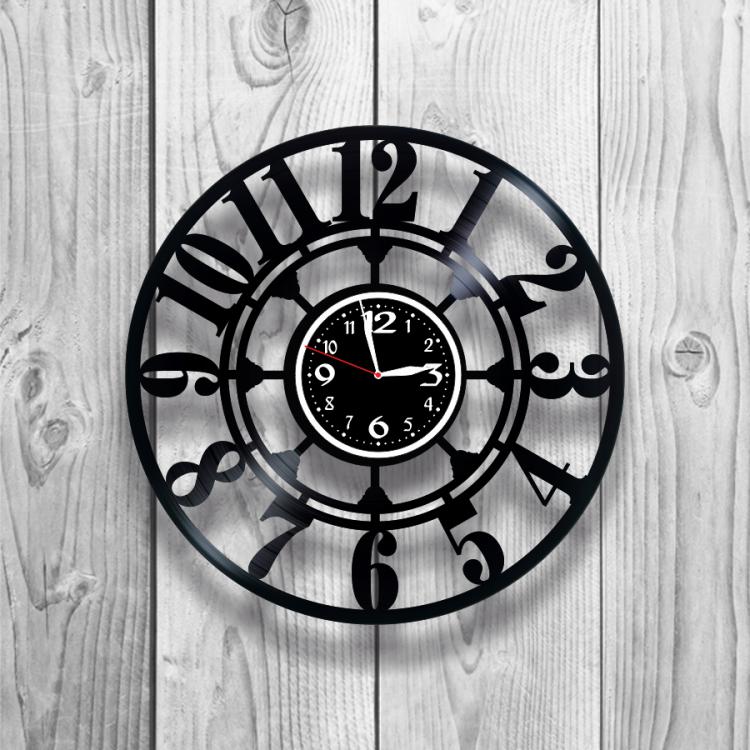 Часы настенные Лофт-винтаж 0047 из виниловой пластинки