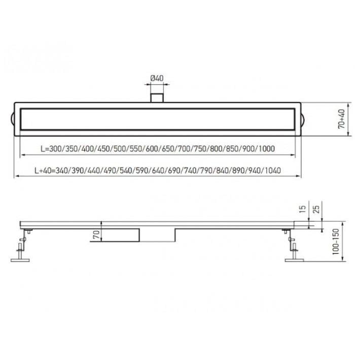 Трап душовий з нержавіючої сталі SUS304 Koer FD01-70x900 комбінований 90 см (KR4748) - фото 4 Трап душовий з нержавіючої сталі SUS304 Koer FD01-70x900 комбінований 90 см (KR4748) - фото 4