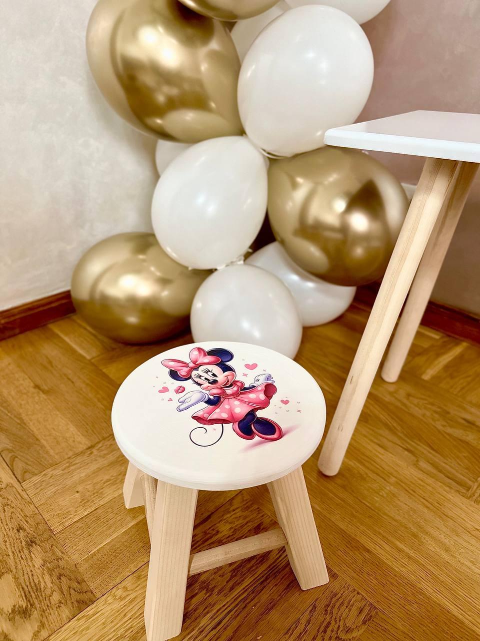 Детский стул деревянный ручной работы "Микки" 25x25x24 см (2136556536) - фото 3