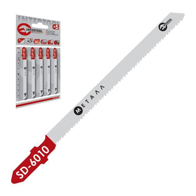 Набор полотен Intertool SD-6010 для лобзика 75 мм по зубу 1,2 мм для работы с листовым металлом 5 пр. (122019)
