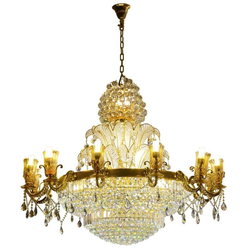 Люстра подвесная Brille BCL-395S/28xE14/65 LED для холла с подсветкой