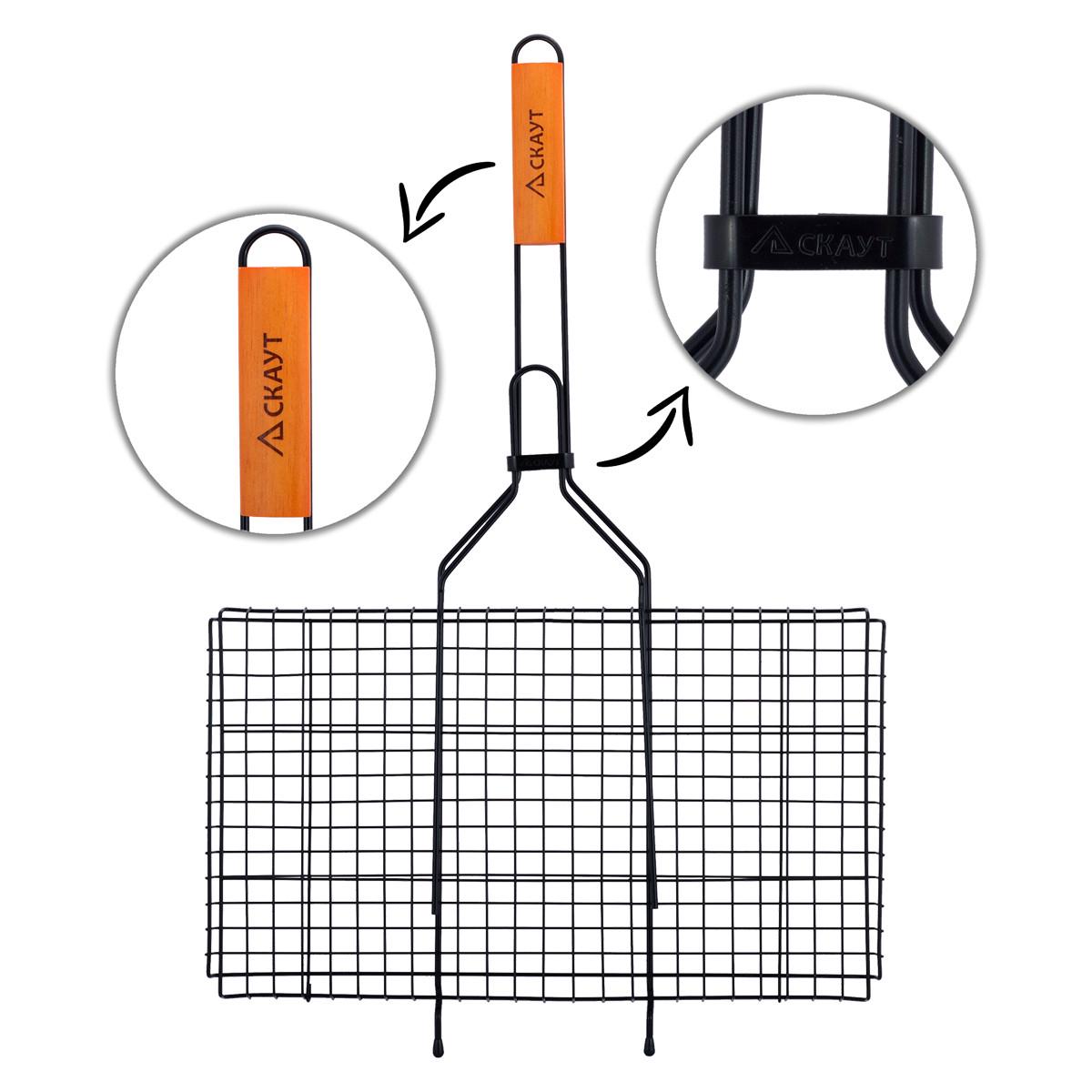 Решетка для гриля KM-0714 Скаут с антипригарным прямоугольным покрытием 46x25,5 см (29-84-0714) - фото 3