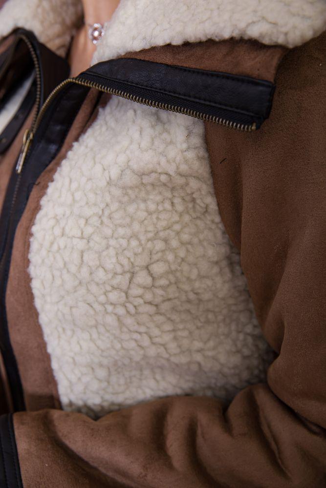 Дублянка жіноча штучна Ager 131R4055 L Темно-бежевий - фото 5 Дублянка жіноча штучна Ager 131R4055 L Темно-бежевий - фото 5