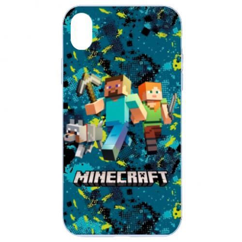Чехол для iPhone XR Minecraft Steve Alex And Dog (6848293-14-134799)